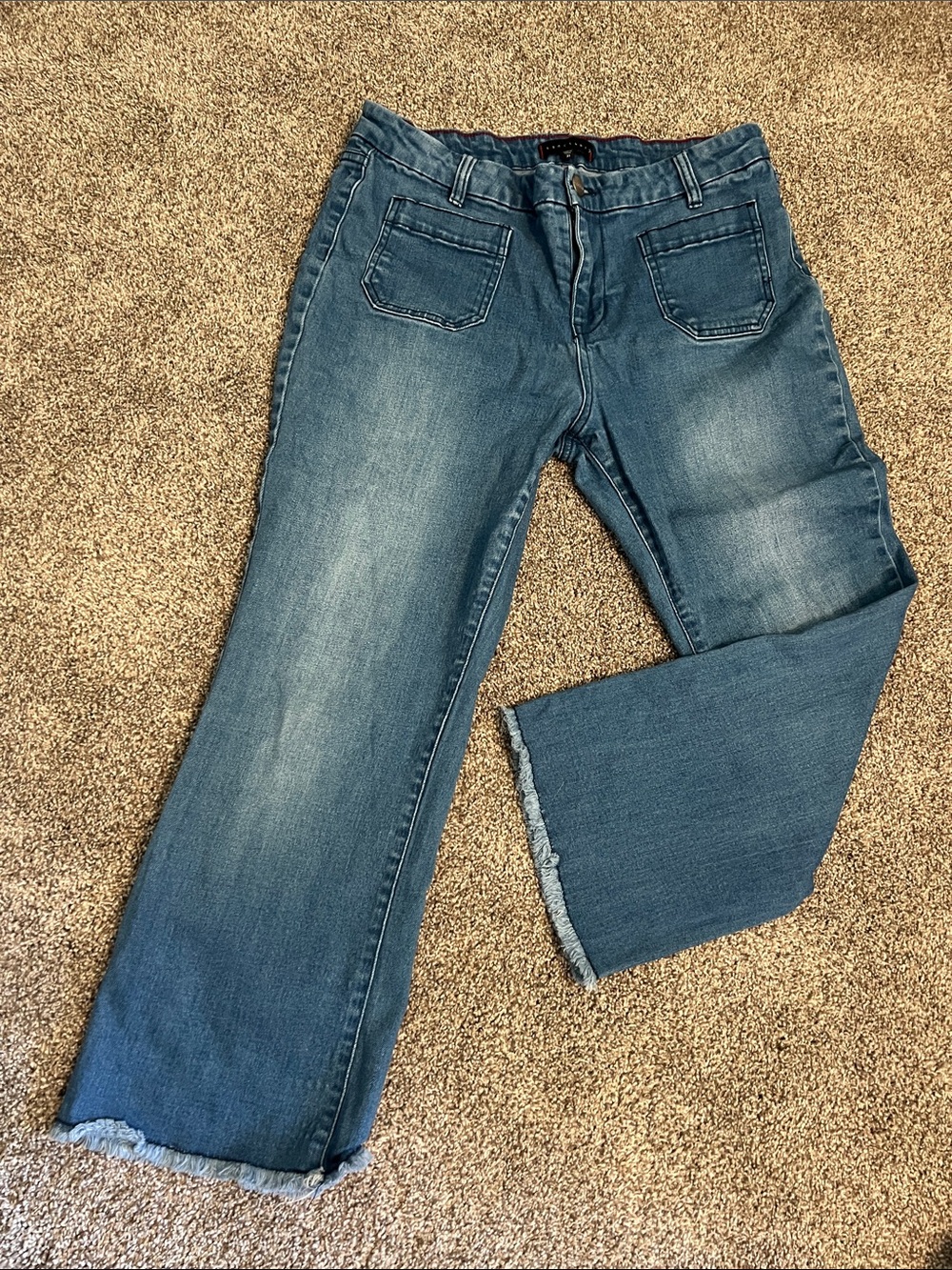 Sanctuary Marine Crop Jeans with Raw Hem 31